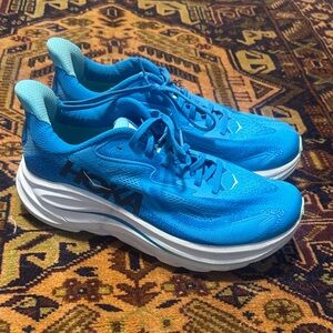 Hoka Bright Blue Lace-Up Running Shoes
